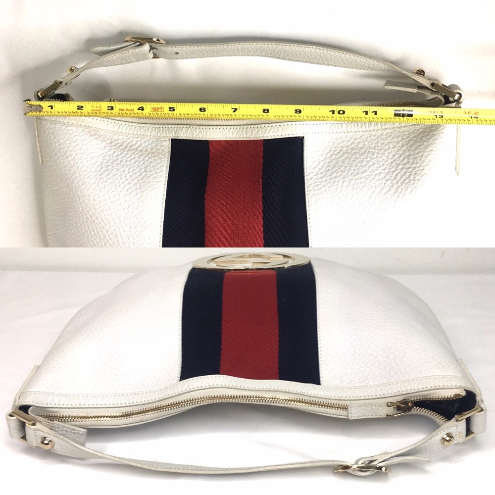 Authentic Gucci white leather hobo shoulde… - Picture 16 of 16